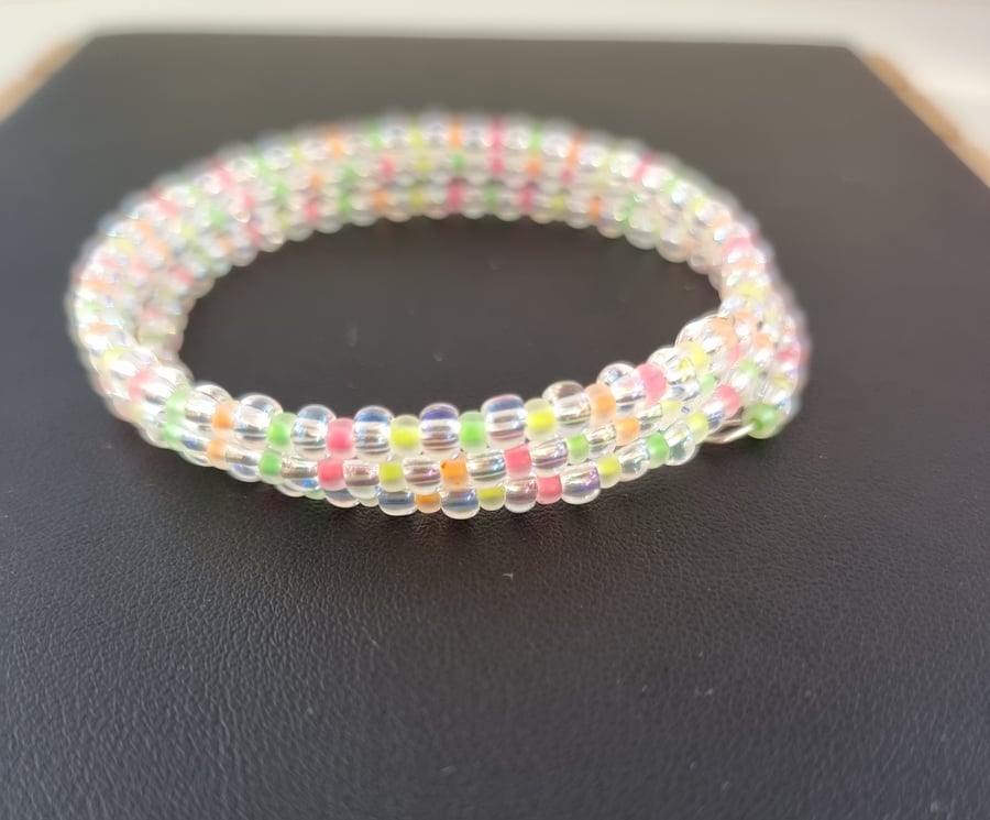 Neon memory wire bracelet 