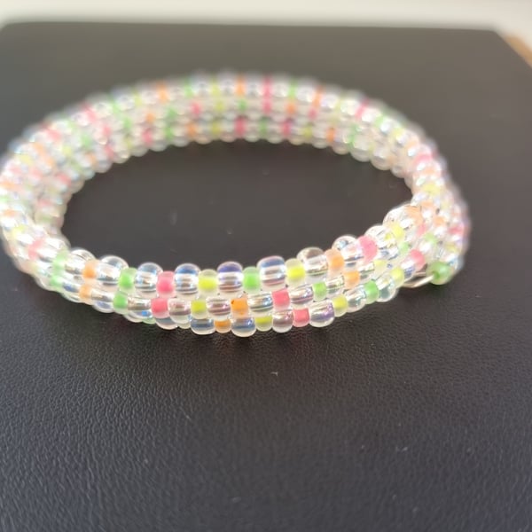 Neon memory wire bracelet 
