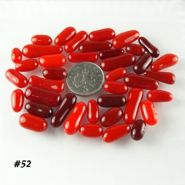 25g red art glass cabochons, for jewellery making, crafting (52)