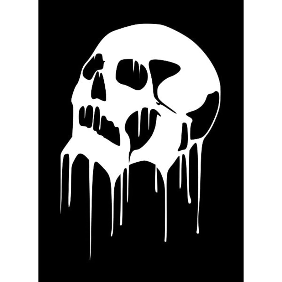 Melting Skull STENCIL - RE-USABLE 8.5 X 5.5 inch