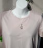 Garnet Raindrop Necklace Sterling Silver Handmade Hallmarked  - Image 2