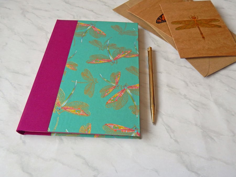 Dragonflies Address Book with Pink trim.  Commission Order for Pauline.  