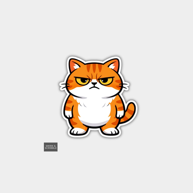 Funny Novelty Vinyl Sticker - Grumpy Cat     