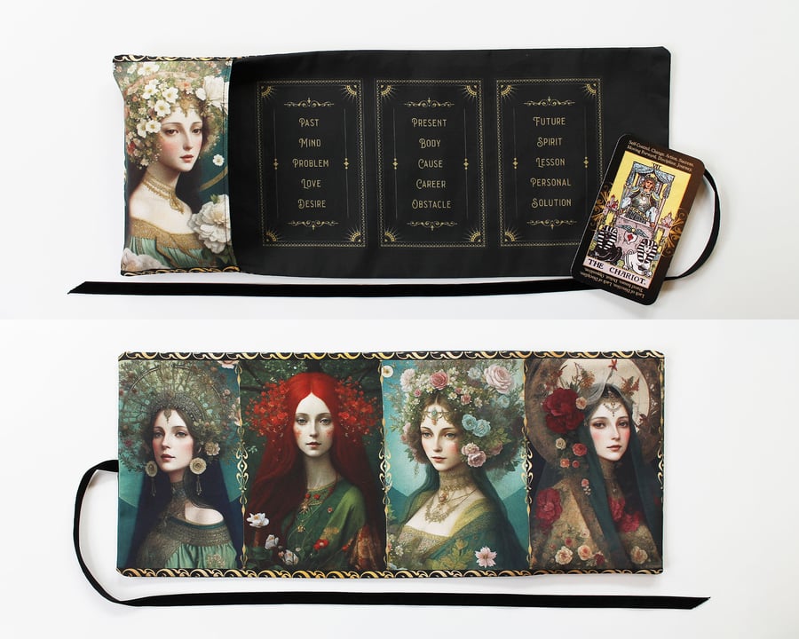 Tarot Card Wrap, Tarot Storage Pouch Holder Case, Empress Female Tarot, Pagan
