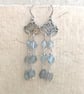 Labradorite and lotus flower drop earrings with titanium ear wires