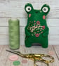 Felt Art Doll Floral Frog Pink