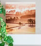 Autumn Mist Blank Greetings Card autumnal misty sunrise landscape countryside  - Image 1