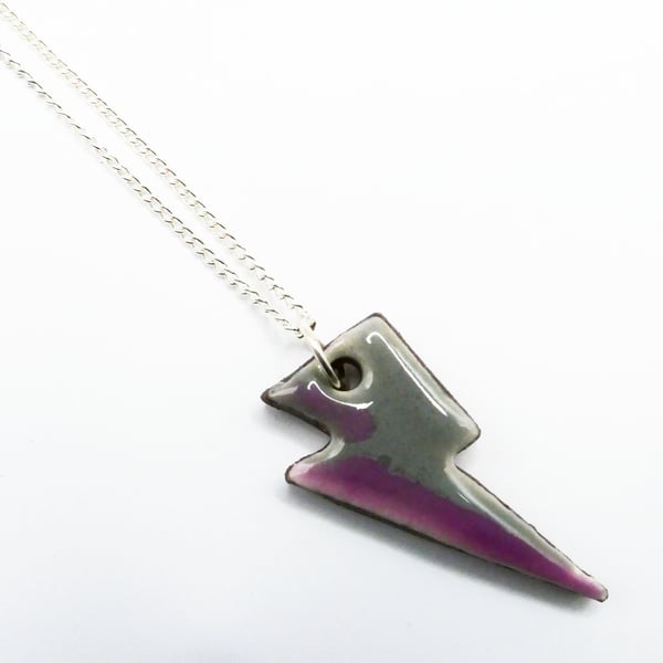 Lilac ceramic lightning pendant neclace