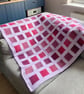 Crocheted Little Squares Baby - Lap Blanket …Shades of Pink - Image 1