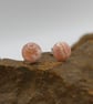 Sterling Silver Stud Earrings with 6mm Rhodochrosite Striped Gemstones. - Image 5