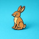 Hare Enamel Pin – British Wildlife Lapel Badge