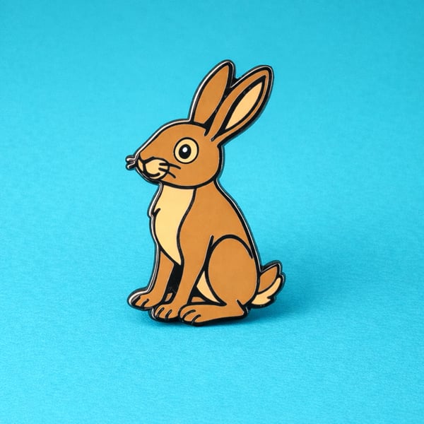 Hare Enamel Pin – British Wildlife Lapel Badge