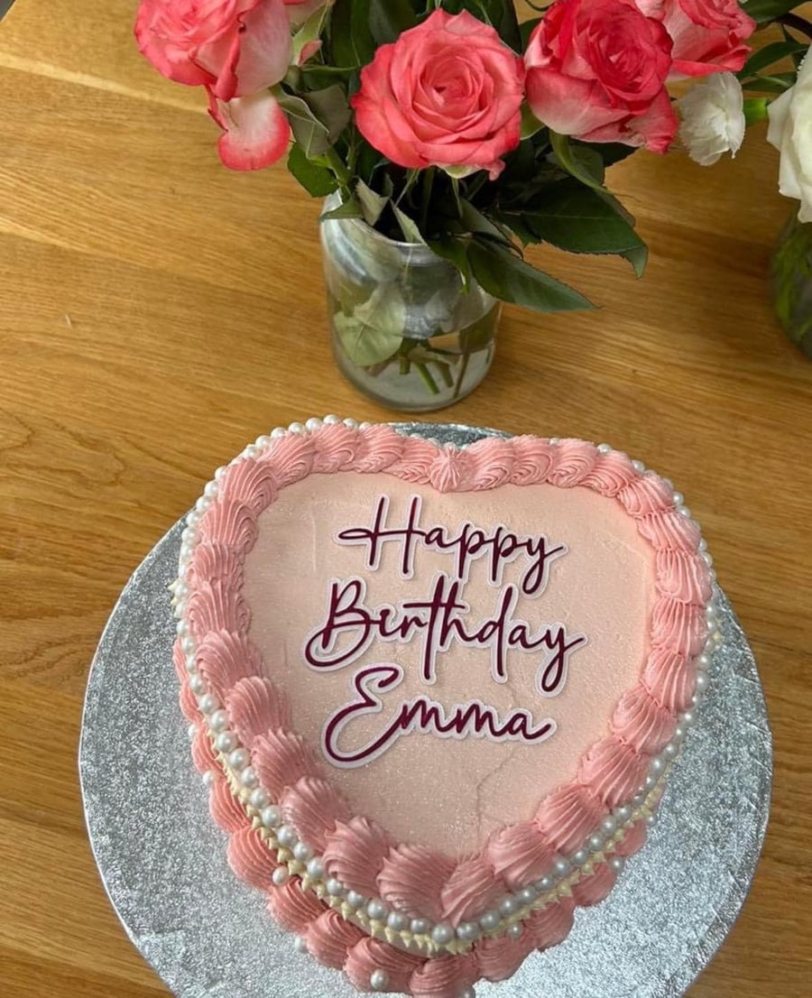 Happy birthday cake charm Personalised happy birthday layered pink cake topper a