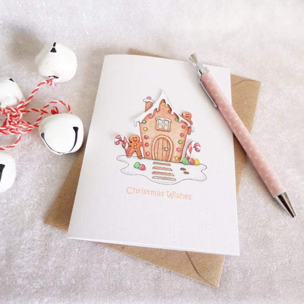 Gingerbread Men & Gingerbread House Christmas Card