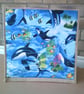 Medium Jute Bag with Killer Whales Fabric Pocket - Image 1