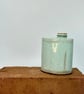 Hand built blue-green bud vase. No 3