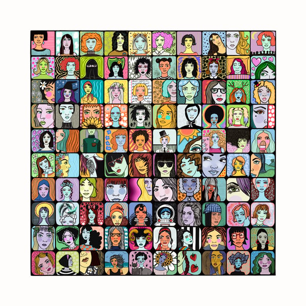 Digital Illustration representing women feminist art print wall art limited Ed 