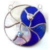 Yin Yang Suncatcher Stained Glass Handmade Blue 014