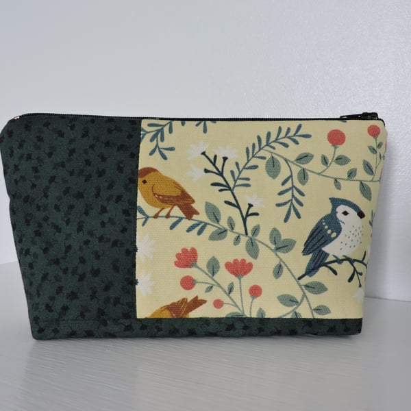 Seconds Sunday  Make Up Bag Patchwork Dark Green and Yellow