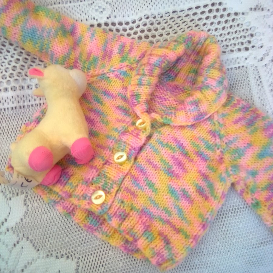 Shawl Collar Cardigan for Babies and Children up to 2, Knitted Cardigan