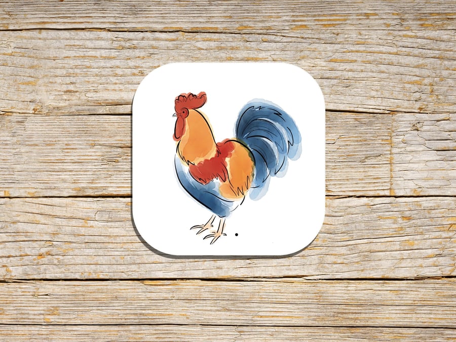 Farm Animal Coaster, Cockerel Coaster, Cockerels, Chickens, Rooster Placemat