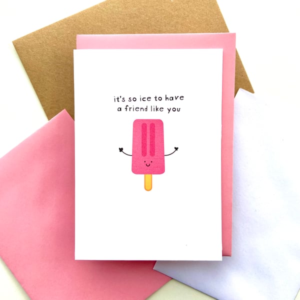 Ice Lolly Friend Card