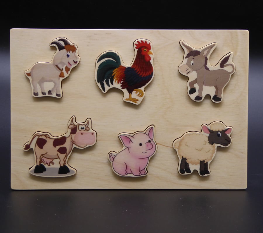 Simple Wooden Puzzle - Farm Animals (1)