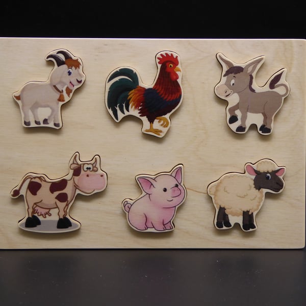 Simple Wooden Puzzle - Farm Animals (1)