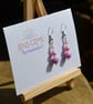 Pink Acrylic Bead Earrings - Image 4