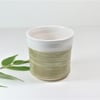 Elegant Pistachio Green and White Tumbler Espresso cup Ceramics Stoneware UK