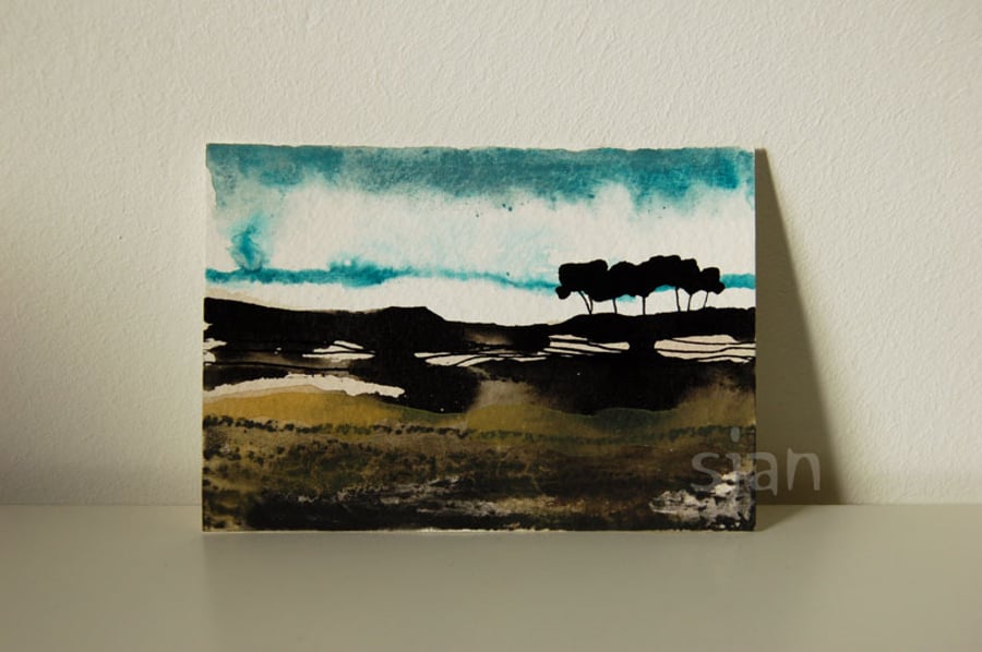 Landscape with trees - Original ACEO