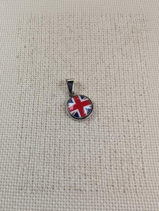 Union Jack Flag Pendant - Small Glass Finished Charm - UK Flag