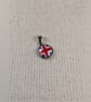 Union Jack Flag Pendant - Small Glass Finished Charm - UK Flag