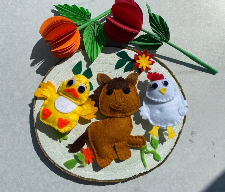 Cute farmyard felt animals wall decorations 
