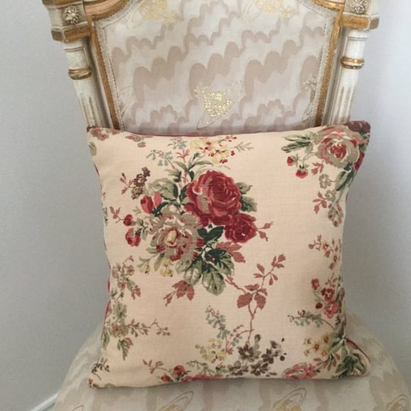 Vintage Laura Ashley Roses and Velvet Cushion Cover