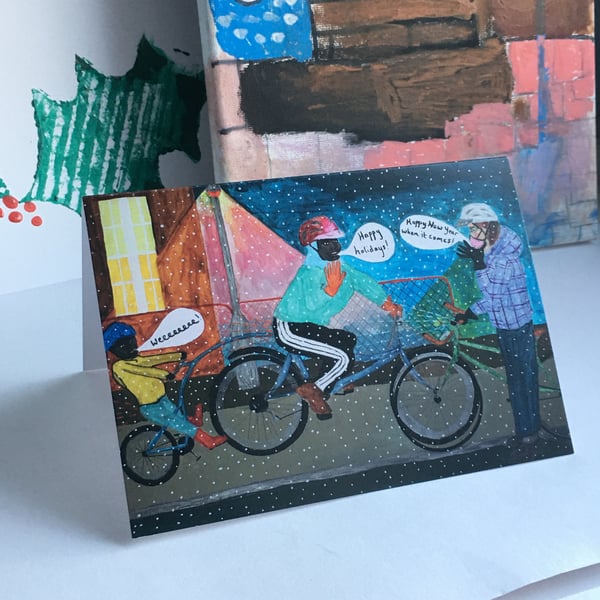 Secular Cycling Christmas Card