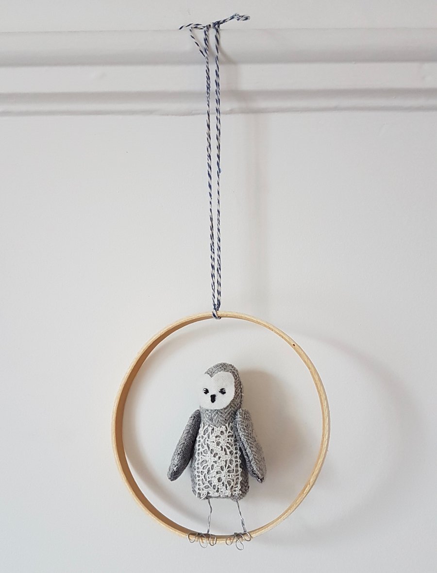 Owl, Soft Sculpture Hanging, Evelyn