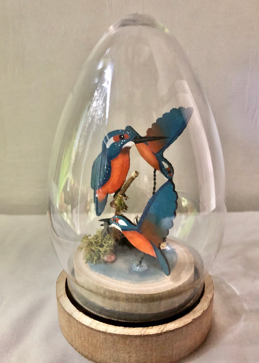 Kingfisher bell jar ornament