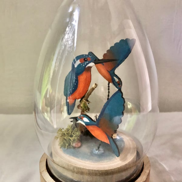 Kingfisher bell jar ornament