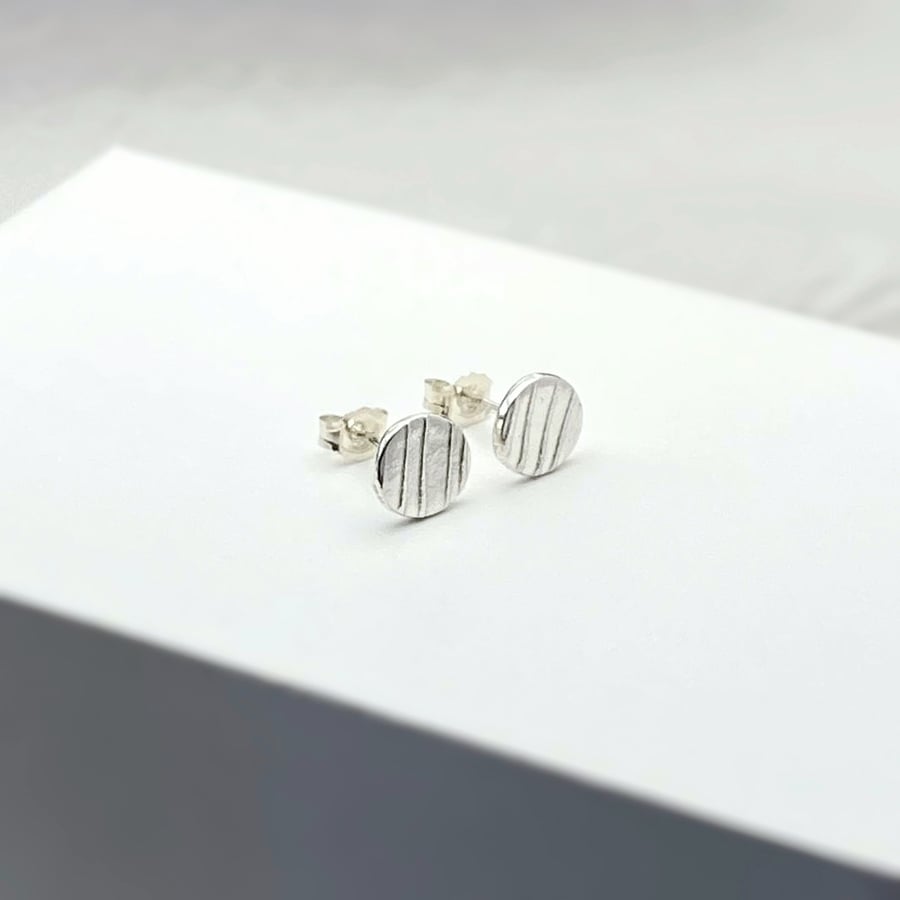 Disc Stud Earrings
