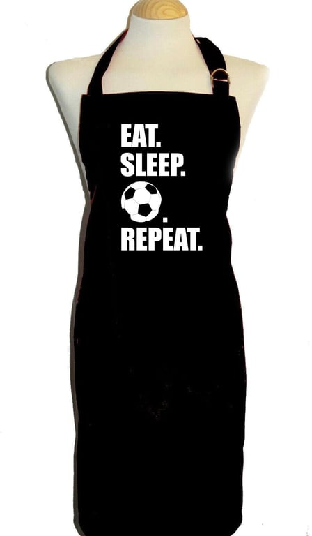 Eat, sleep, football, repeat - personalised medium cotton apron
