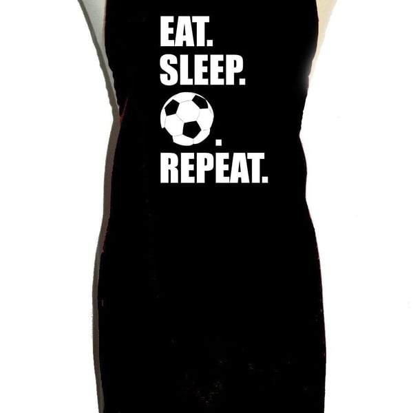 Eat, sleep, football, repeat - personalised medium cotton apron