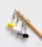 Lampwork Stitch Markers - Non-binary Pride - Image 2