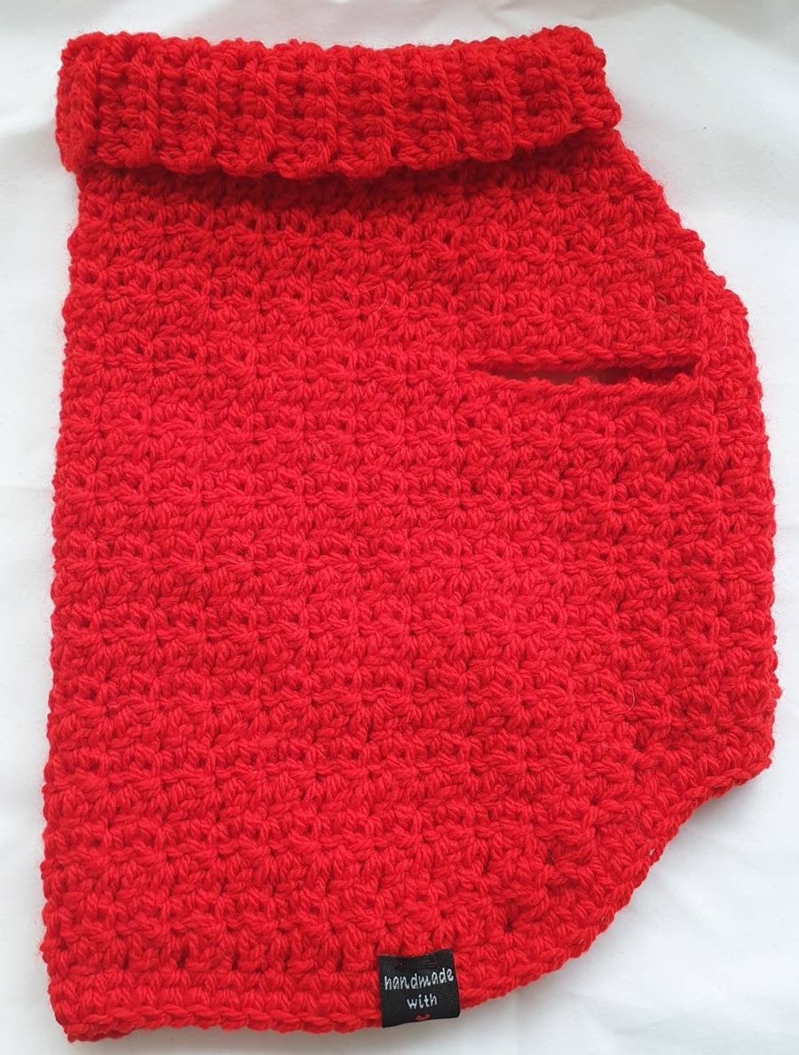 Red dog sweater, dog sweater for small dog or puppy