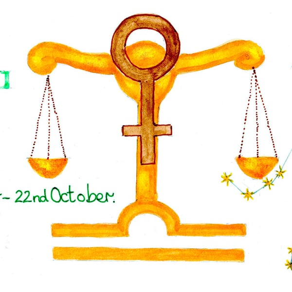Astrology star sign Libra print
