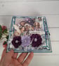 Handmade Easel Birthday Card (123) Fairy Garden Purple Flowers.  - Image 4