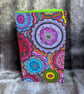 Slim bright journal or notebook with hand coloured cover 