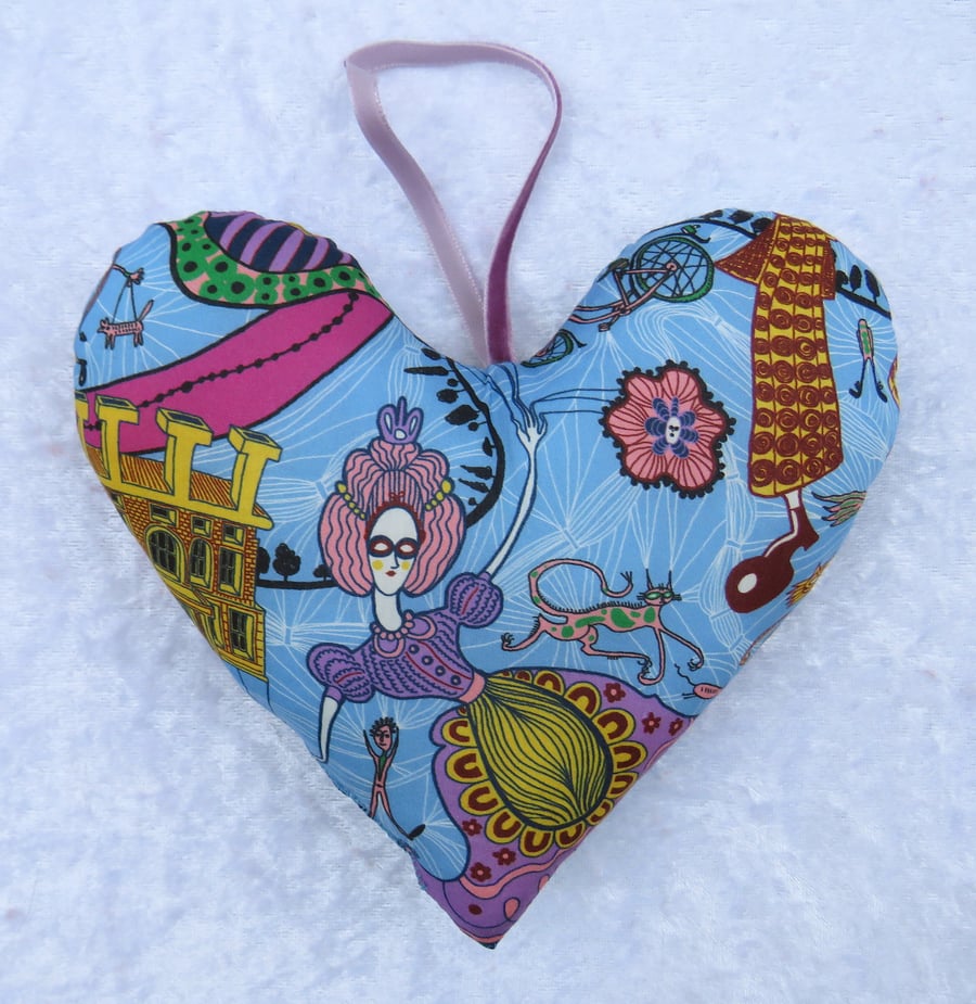 Heart decoration,  fabric heart, made from Liberty Tana Lawn
