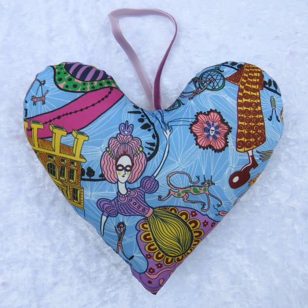 Heart decoration,  fabric heart, made from Liberty Tana Lawn