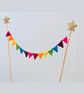 Felt Rainbow Cake Topper Bunting with Mini Equilateral Triangle Flags - Image 5